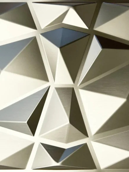 Revestimiento de pared texturizado - Geometria dorada