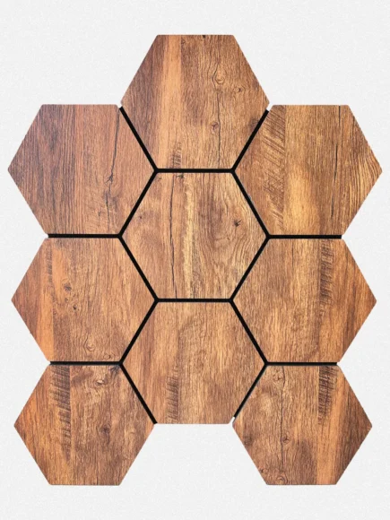 Listones de PVC efecto madera - Hexágono